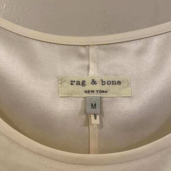 RAG & BONE Cream Silk Blend White Perforated Dolman Long Sleeve Shirt - Picture 2 of 4